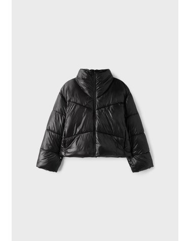 스트라디바리우스 하이넥 크롭 숏 패딩 자켓 8627/706/001 BLACK