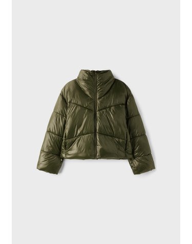 스트라디바리우스 하이넥 크롭 숏 패딩 자켓 8627/706/550 KHAKI