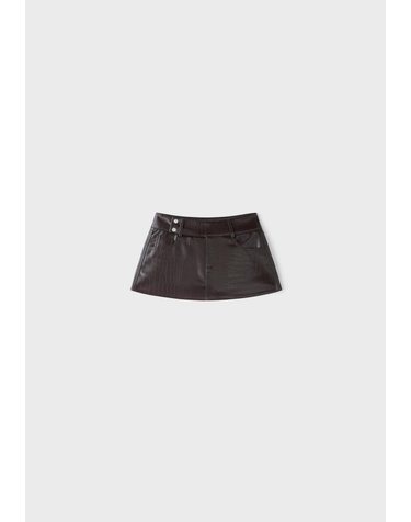 스트라디바리우스 가죽 이펙트 포켓 미니 스커트 4695/132/400 BROWN