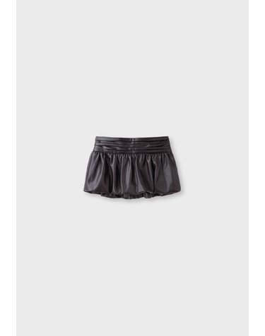 스트라디바리우스 가죽 효과 벌룬 미니 스커트 4684/133/400 BROWN