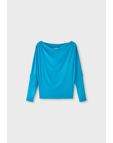 스트라디바리우스 비대칭 모달 긴팔 티셔츠 6681/966/050 TURQUOISE