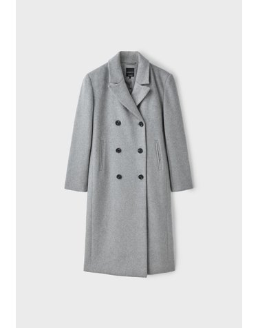 스트라디바리우스 더블브레스트 펠트 롱 코트 5808/160/210 GREY MELANGE