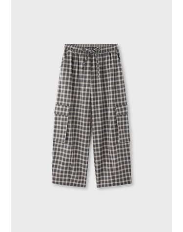 스트라디바리우스 체크 카고 스트레이트 팬츠 8291/147/250 DARK GREY