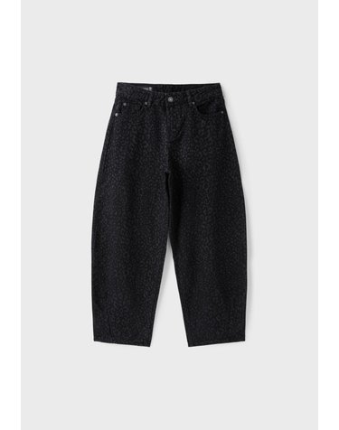 스트라디바리우스 레오파드 프린트 배럴핏 청바지 1492/214/709 BLACK DENIM WASH