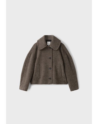 스트라디바리우스 체크 울혼방 크롭 재킷 5777/100/450 BEIGE