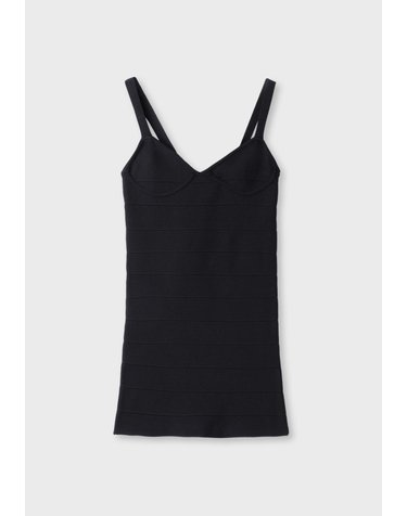 스트라디바리우스 스트랩 V넥 슬림핏 미니 원피스 8191/550/001 BLACK