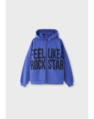 스트라디바리우스 오버사이즈 프린트 후드 집업 8721/150/046 ELECTRIC BLUE