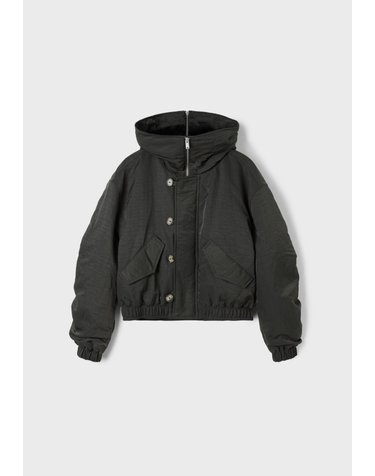 스트라디바리우스 후드 하이넥 패딩 봄버 자켓 5798/001/550 KHAKI