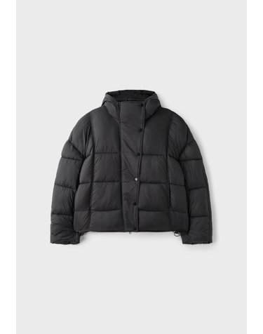 스트라디바리우스 크롭 후드 숏 패딩 자켓 8626/705/001 BLACK
