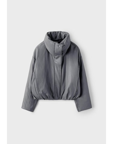 스트라디바리우스 오버핏 레더 이펙트 패딩 점퍼 5626/173/250 CHARCOAL GREY