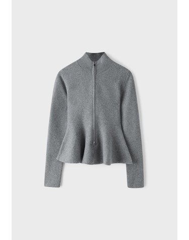 스트라디바리우스 페플럼 집업 니트 스웨터 5078/411/250 CHARCOAL GREY