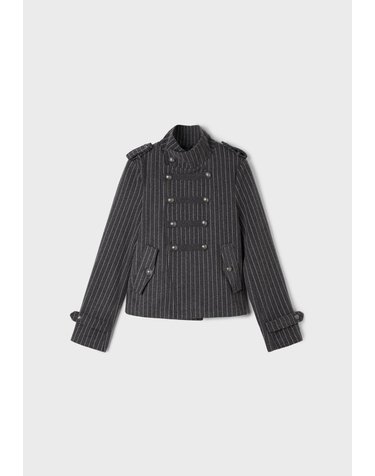 스트라디바리우스 펠트 더블버튼 하이넥 숏 코트 8635/715/205 MEDIUM GREY