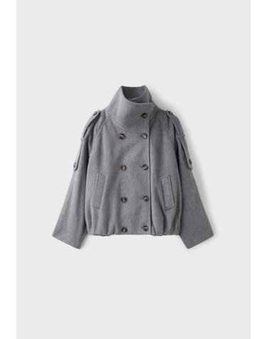 스트라디바리우스 오버사이즈 하이넥 숏 코트 8631/610/200 GREY