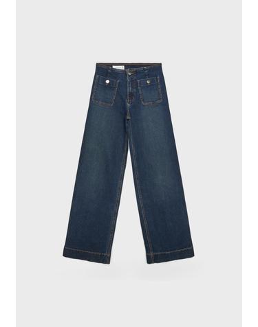 스트라디바리우스 미니멀 패치포켓 플레어 청바지 1477/779/735 BLUE OVERDYE