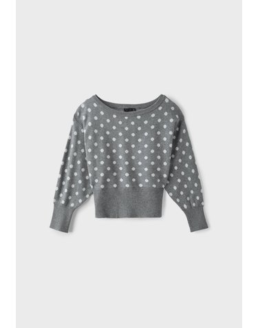 스트라디바리우스 도트 오프숄더 크롭 니트 스웨터 1645/702/250 CHARCOAL GREY