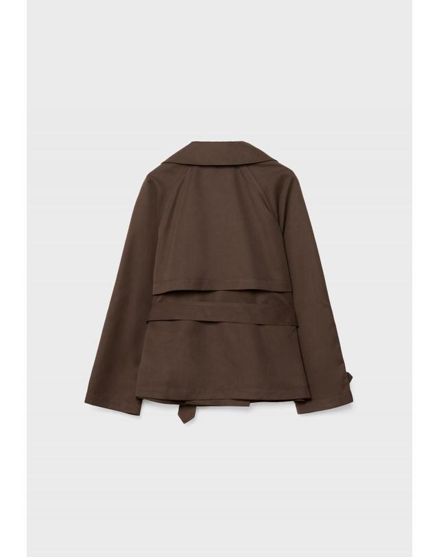 스트라디바리우스 스트라디바리우스 모던 브라운 벨트 숏 트렌치코트 1788/638/400 BROWN 착용컷