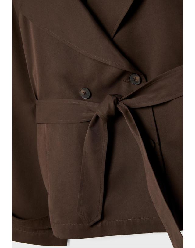 스트라디바리우스 스트라디바리우스 모던 브라운 벨트 숏 트렌치코트 1788/638/400 BROWN 착용컷