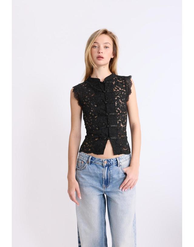 스트라디바리우스 스트라디바리우스 레이스 치파오 블라우스 2051/500/001 BLACK 블랙 착용컷
