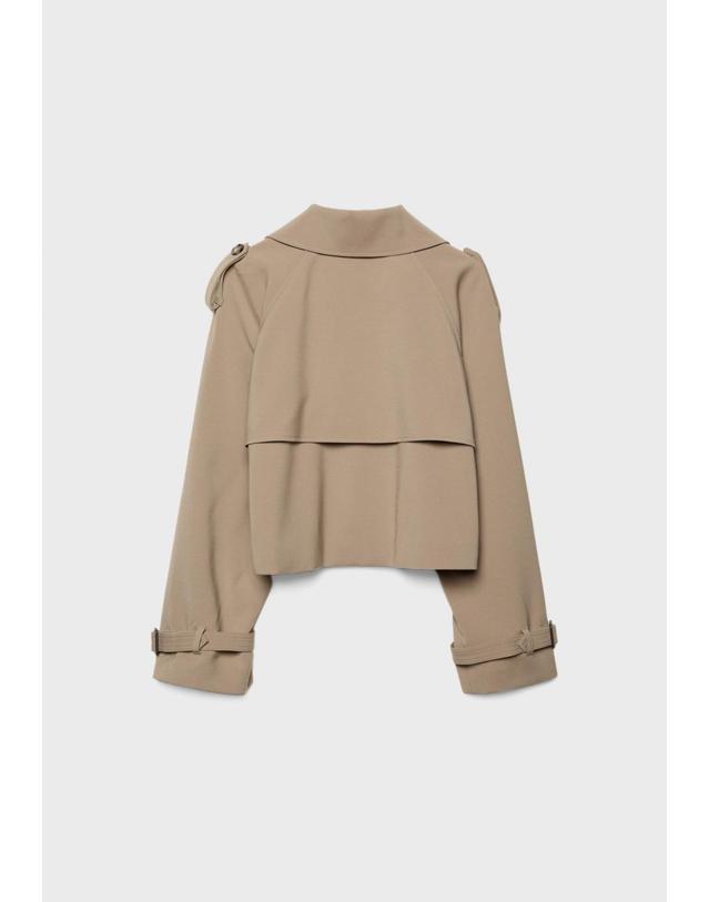 스트라디바리우스 스트라디바리우스 테크니컬 크롭 더블 트렌치코트 5774/647/550 KHAKI 베이지 착용컷