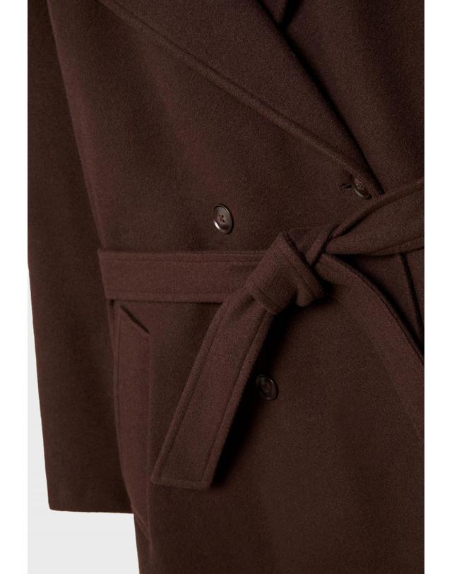 스트라디바리우스 스트라디바리우스 소프트 브라운 벨트 더블 트렌치코트 5818/185/400 BROWN 착용컷