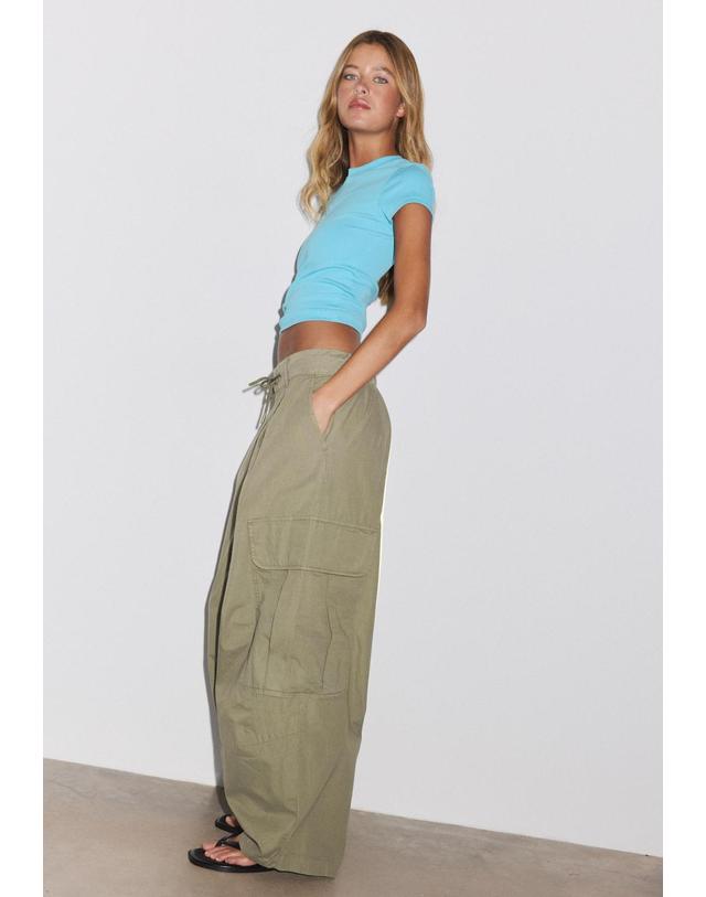 스트라디바리우스 스트라디바리우스 포플린 와이드 카고 팬츠 7275/410/550 KHAKI 카키 착용컷