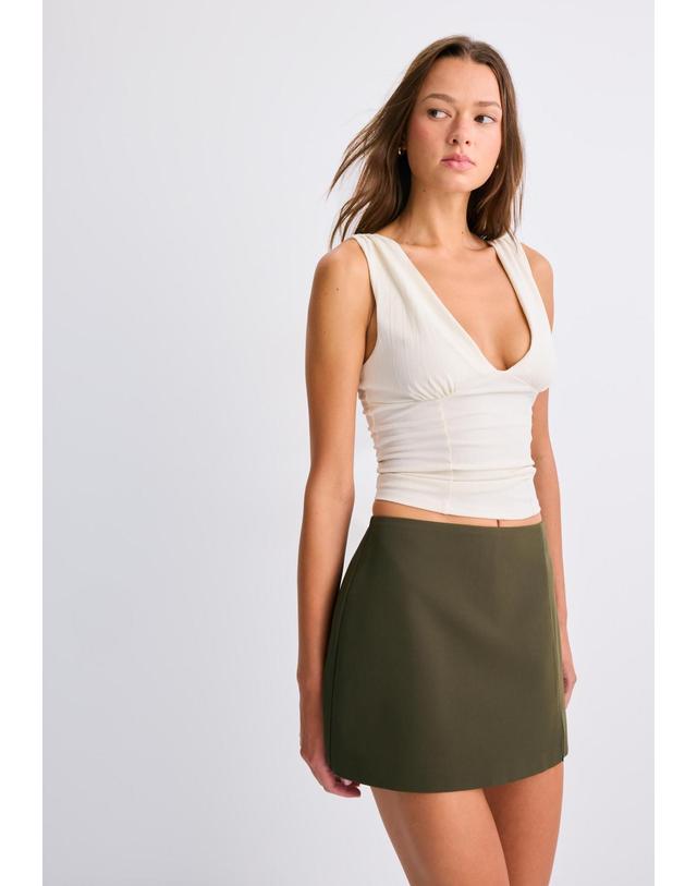스트라디바리우스 스트라디바리우스 사이드 슬릿 미니 스커트 팬츠 4799/768/550 KHAKI 카키 착용컷