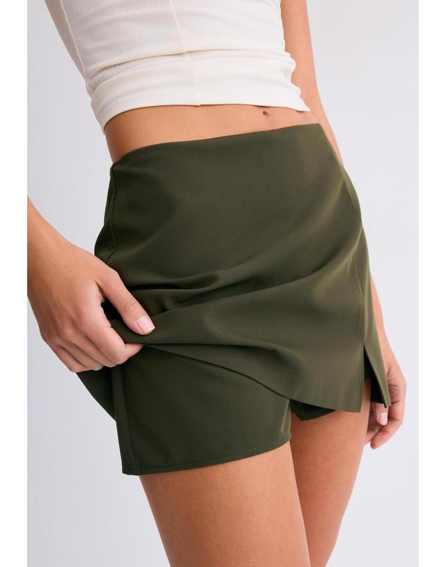 스트라디바리우스 스트라디바리우스 사이드 슬릿 미니 스커트 팬츠 4799/768/550 KHAKI 카키 착용컷