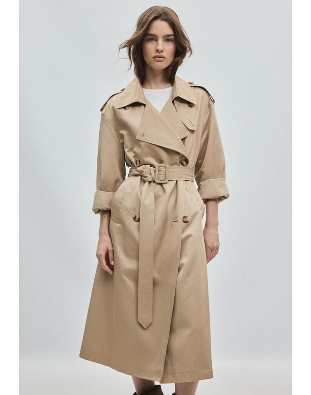 스트라디바리우스 스트라디바리우스 베이직 벨트 롱 트렌치 코트 5820/400/450 BEIGE 베이지 착용컷