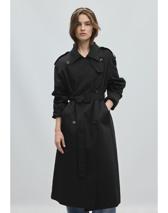 스트라디바리우스 스트라디바리우스 더블브레스트 롱 트렌치 코트 5820/400/001 BLACK 블랙 착용컷