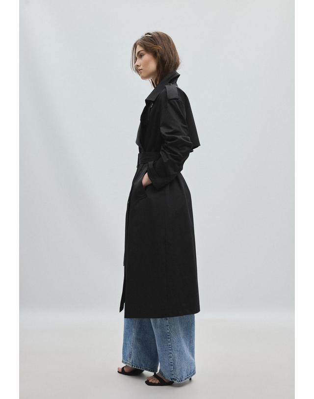 스트라디바리우스 스트라디바리우스 더블브레스트 롱 트렌치 코트 5820/400/001 BLACK 블랙 착용컷