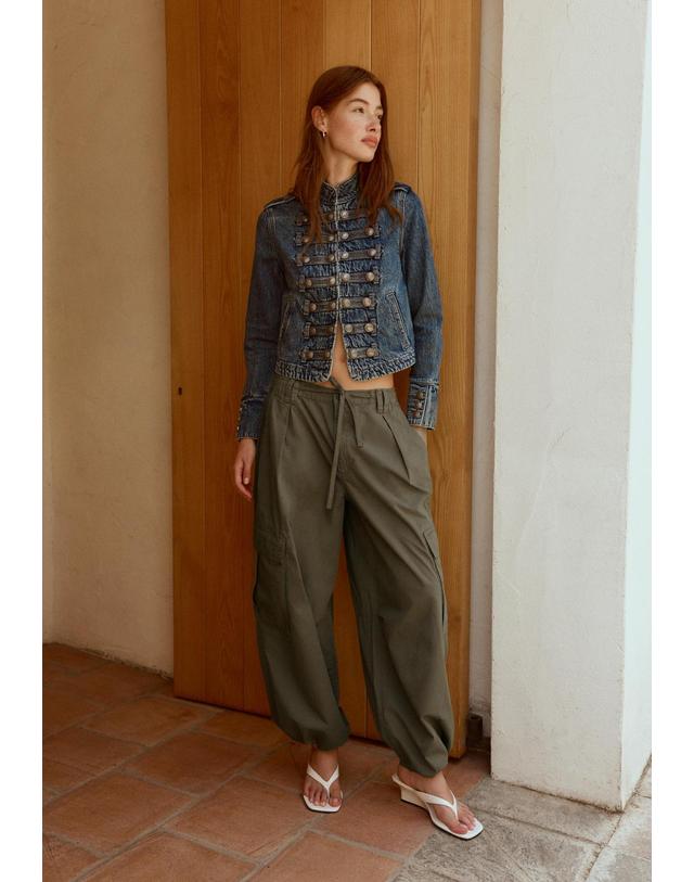 스트라디바리우스 스트라디바리우스 스탠드 칼라 메탈 버튼 데님 자켓 5771/002/734 OVERDYED BLUE DENIM 블루 착용컷