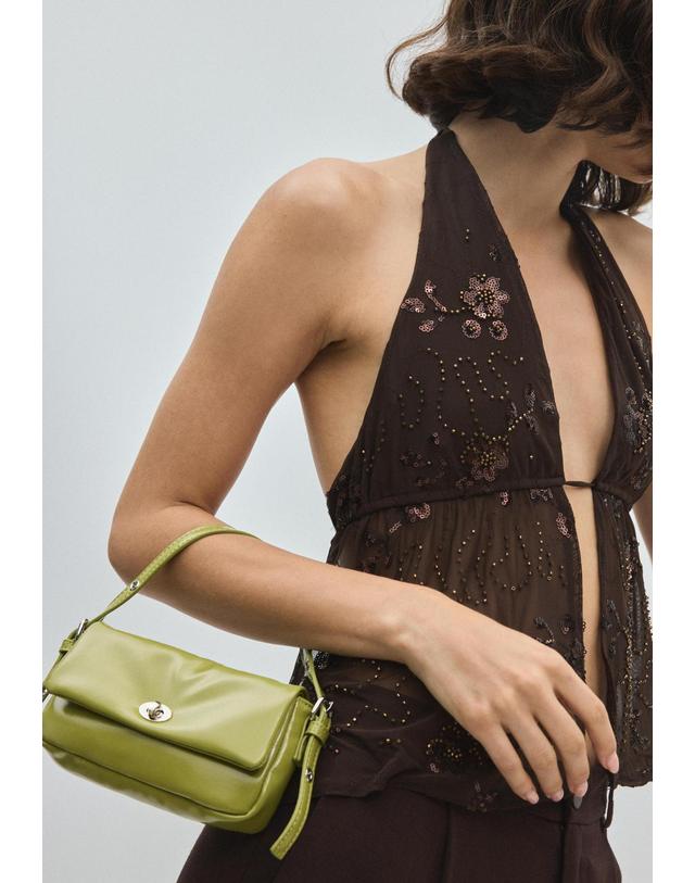 스트라디바리우스 스트라디바리우스 링클 이펙트 클라스프 미니 숄더백 3655/211/500 PISTACHIO GREEN 그린 착용컷
