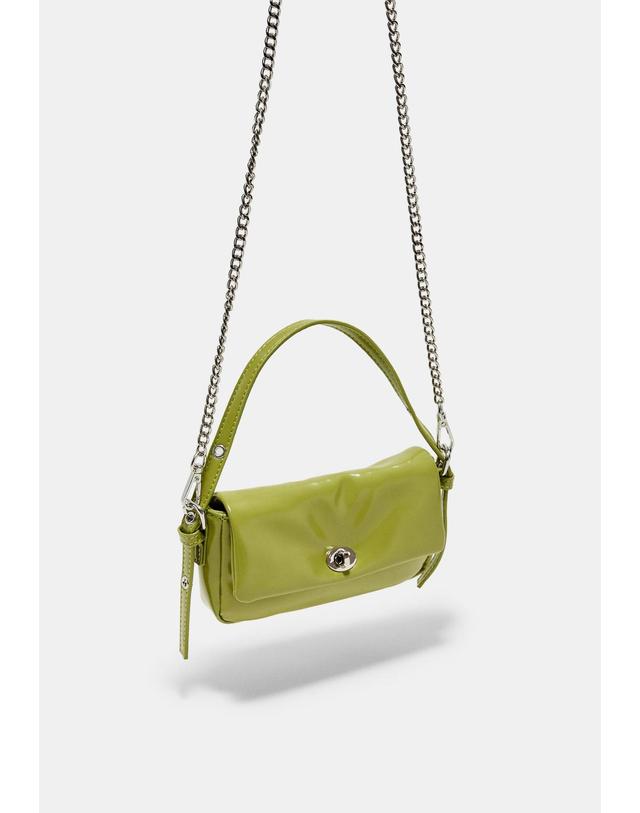 스트라디바리우스 스트라디바리우스 링클 이펙트 클라스프 미니 숄더백 3655/211/500 PISTACHIO GREEN 그린 착용컷