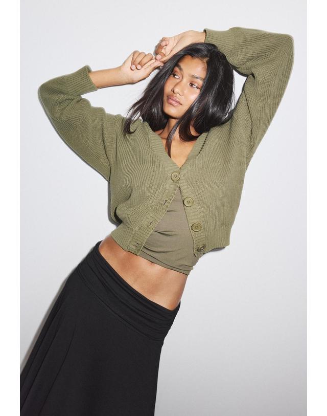 스트라디바리우스 스트라디바리우스 브이넥 버튼업 코튼 니트 가디건 8516/585/550 KHAKI 카키 착용컷