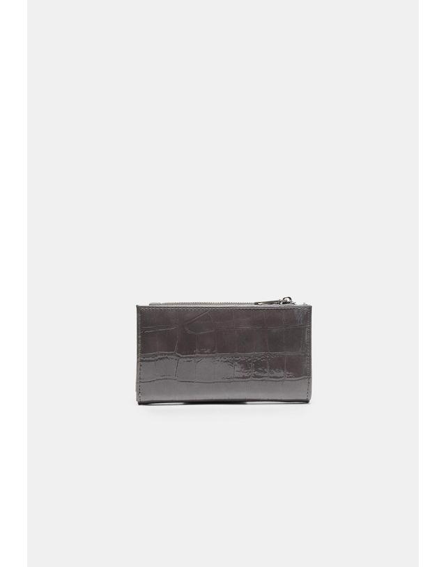 스트라디바리우스 스트라디바리우스 크로코 패턴 지퍼 미니 지갑 3711/212/250 CHARCOAL GREY 그레이 착용컷