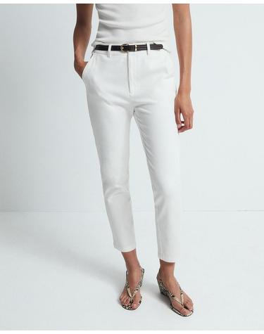 스페라 벨트 크롭 치노 팬츠 58305107854 BLANCO ROTO