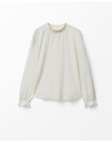 스페라 러플 하이넥 긴팔 블라우스 50662300362 BLANCO