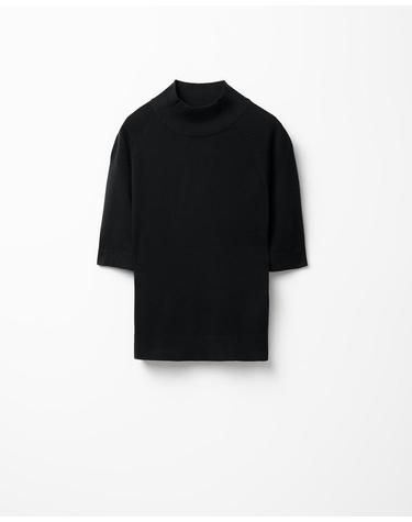 스페라 베이직 하이넥 반팔 니트 스웨터 58240062677 NEGRO