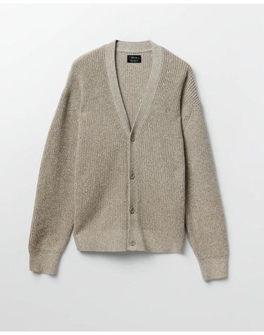 스페라 러스틱 버튼 브이넥 가디건 56130704846 850 PIEDRA