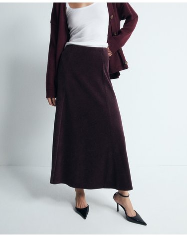 스페라 코듀로이 A라인 롱 스커트 50661800131 291 BERENJENA
