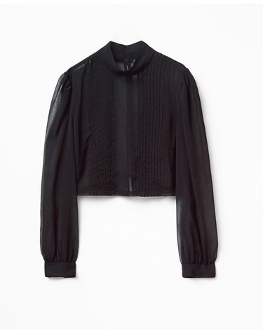 스페라 시스루 하이넥 블라우스 56220208310 NEGRO