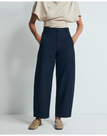 스페라 배럴핏 코튼 크롭 팬츠 58305108399 AZUL MARINO