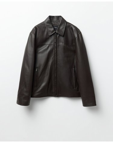 스페라 레더 칼라 지퍼 자켓 56140008550 MARRON