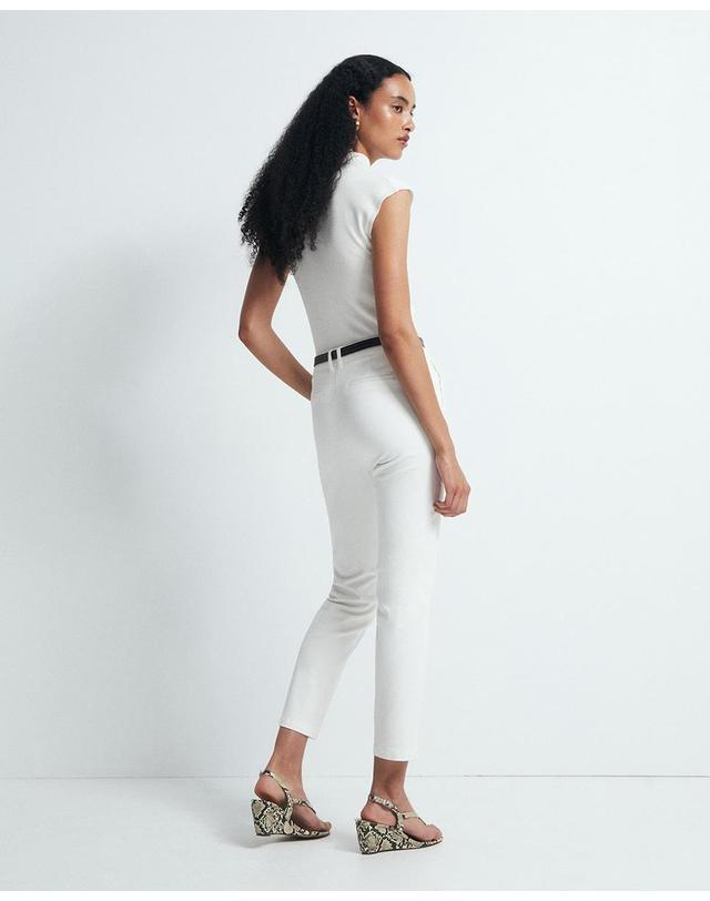 스페라 스페라 벨트 크롭 치노 팬츠 58305107854 BLANCO ROTO 화이트 착용컷