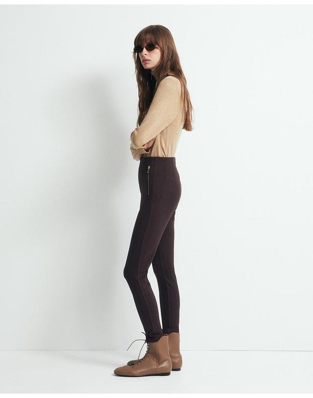 스페라 스페라 지퍼 디테일 레깅스 팬츠 58307400026 CHOCOLATE 초콜릿 착용컷