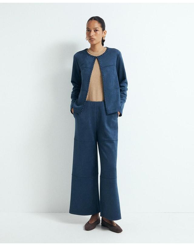 스페라 스페라 라운드넥 스티치 스웨이드 자켓 50661600101 400 AZUL 블루 착용컷