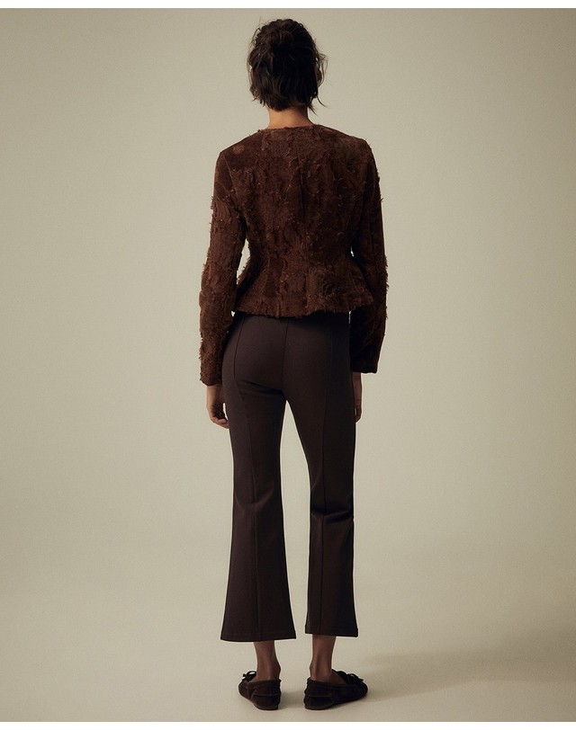 스페라 스페라 지퍼 플레어 레깅스 팬츠 56205401005 MARRON 초콜릿 착용컷