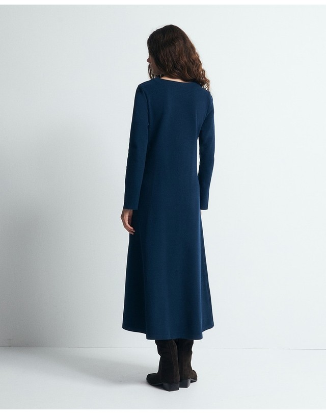 스페라 스페라 A라인 라운드넥 미디 원피스 50664100208 430 AZUL OSCURO 블루 착용컷