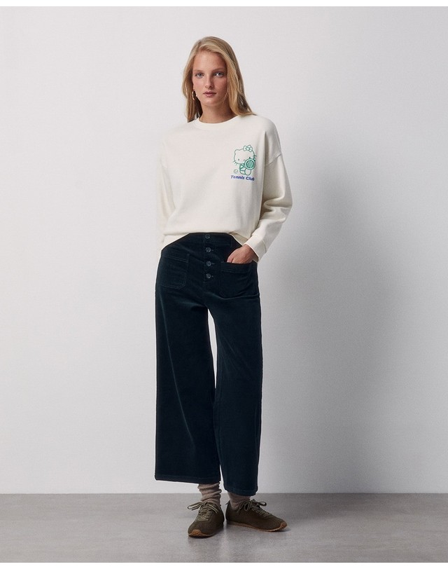 스페라 스페라 코듀로이 큐롯 팬츠 58307100030 530 VERDE OSCURO 그린 착용컷
