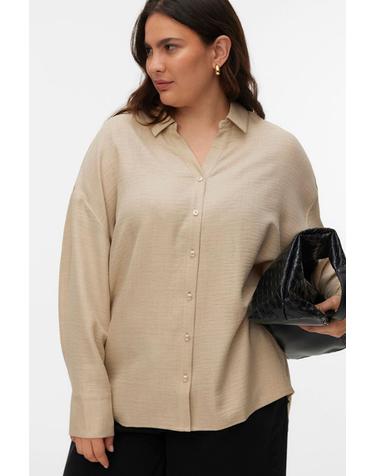 베로모다 빅사이즈 베이직 롱 셔츠 베이지 4313094 BEIGE